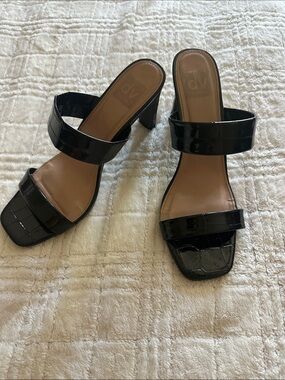Black Two-Strap Heel